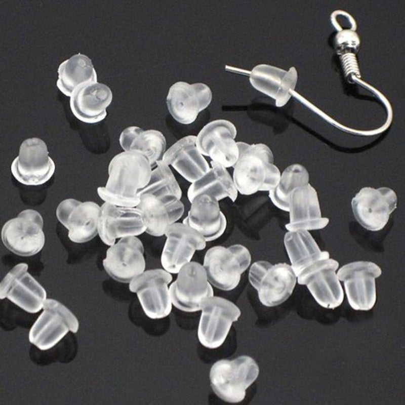 Chunney 500 Pieces Clear Earring Backs Safety Rubber Earring Clutch Earring Pads for Women - Image 1